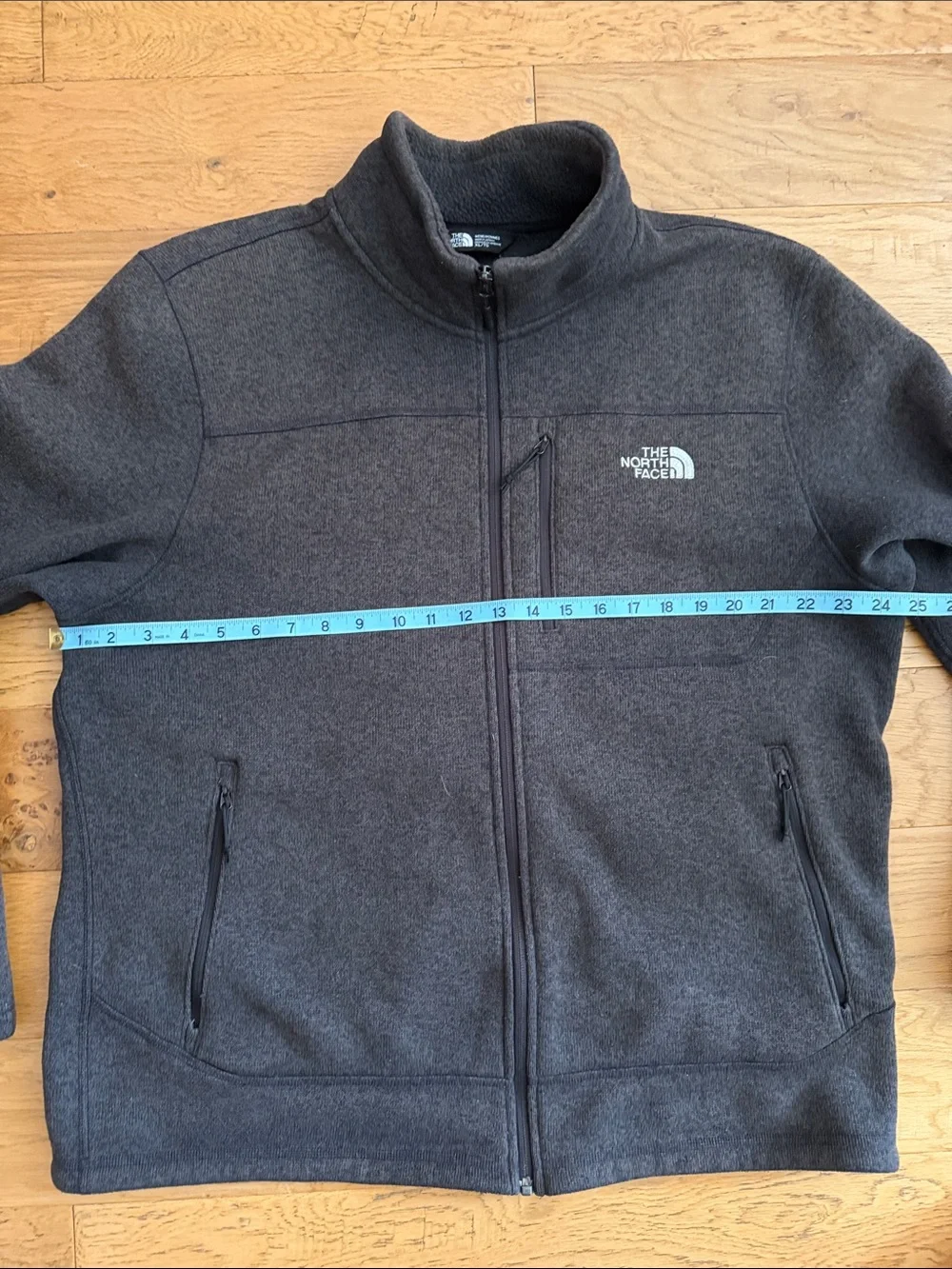 XL - The North Face Men's Charcoal Full-Zip Fleece Jacket